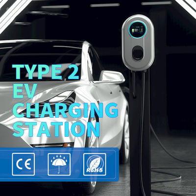Ładowarka EV 32A Wallbox 3-fazowa 22,08 kW Stacja ładowania samochodów elektrycznych Typ 2 Kabel 5 m Z ekranem LCD