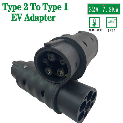 Adapter konwertera typu 2 na typ 1 32A 250 V do ładowarek pojazdów elektrycznych EV
