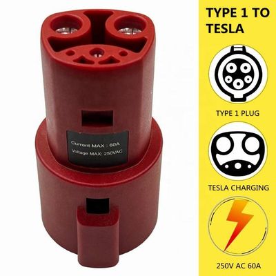AC 10 KW typ 1 do adaptera ładowarki EV Tesla SAE J1772 do adaptera szybkiego ładowania Tesli 60A